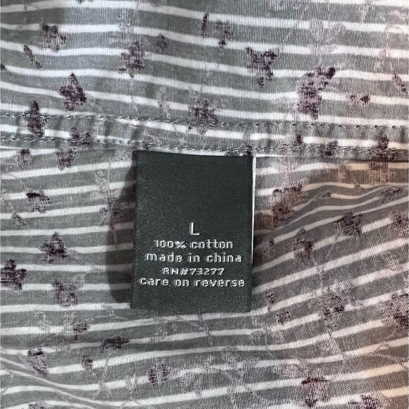 Apt. 9 women's sz. large men's Button up Floral shirt grey/blue brown Item #293 - Picture 6 of 8